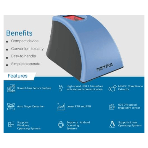 Mantra MFS 110 L1 Biometric Single Fingerprint Scanner - Image 3